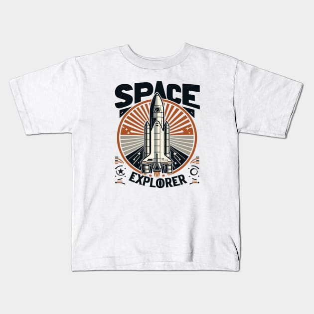 Space Explorer Kids T-Shirt by Vehicles-Art